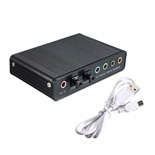 SODIAL External USB 5.1 Tarjeta de sonido 3D Audio Virtual 7.1 Channel Converter Cable