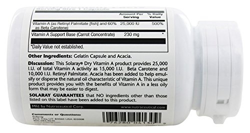 Solaray Vitamin a 25000Ui | 60 Vegcaps