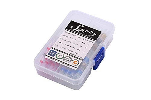 Solder Seal conector, sopoby Solder Seal calor Shrink Butt conectores terminales eléctricos cobre con funda (50pcs)