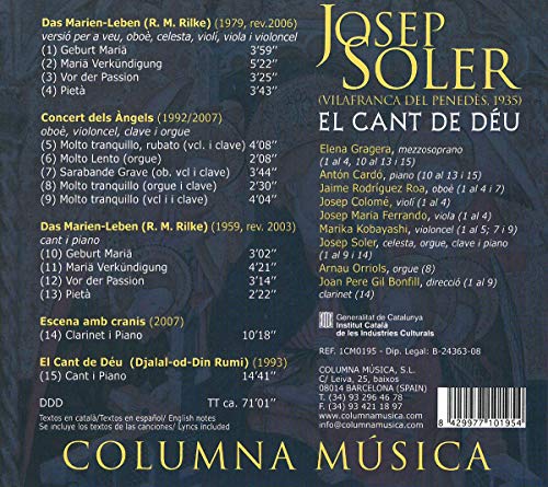 Soler, J.: El Cant De Deu ; Gragera, Cardo, Badalona-Grup Instrumental - Gil Bonfill