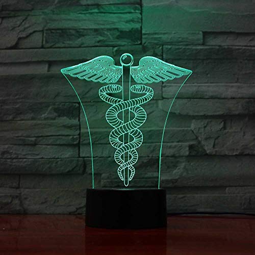 (Solo 1) Lámpara de ilusión visual 3D Luz de noche de mesa LED 7 colores que cambian Iluminación de dormitorio infantil Escritorio Lampade Accesorios novedosos