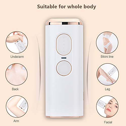 Solución de depilación para mujeres, 999,999 Flashes in-Home permanente IPL Hair Remover Solution para cuerpo facial (blanco)