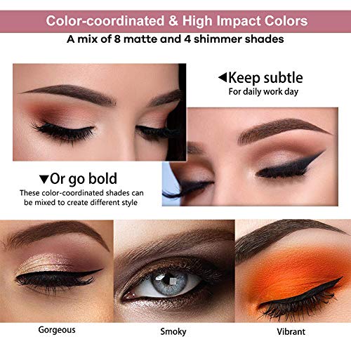Sombra de Ojos, Eyeshadow, Eyeshadow Glitter, Eyeshadow Palette, 16 colores sombra de ojos Powder Make Up Waterproof Matte and Shimmers Paleta de sombras de ojos altamente pigmentadas.