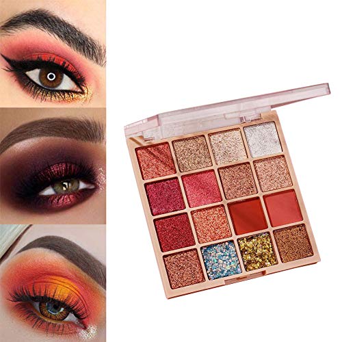 Sombra de Ojos, Eyeshadow, Eyeshadow Glitter, Eyeshadow Palette, 16 colores sombra de ojos Powder Make Up Waterproof Matte and Shimmers Paleta de sombras de ojos altamente pigmentadas.