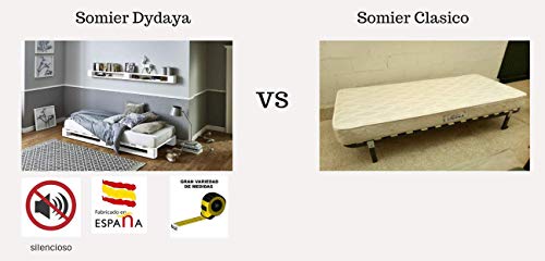 Somier & Cama de palets Individual de 90 cm- Somieres de pallets juveniles para colchones de 90 x 170 & 180 & 190 & 200 & 210 & 220 color madera barnizada y Cabecero & Cabezales de 0.90