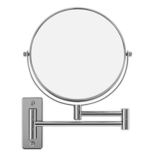 SONGMICS BBM713 Espejo Doble cosmético para la Pared, Normal y 7 aumentos, 20,3 cm