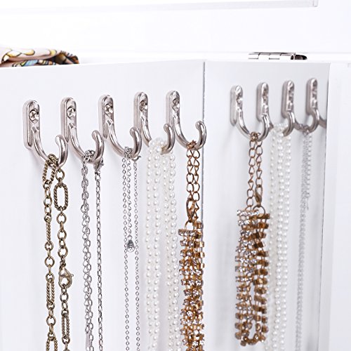 SONGMICS JBC57W - Joyero Grande de Madera con Puerta de acrílico Transparente, 4 cajones, Color Blanco, Estilo rústico