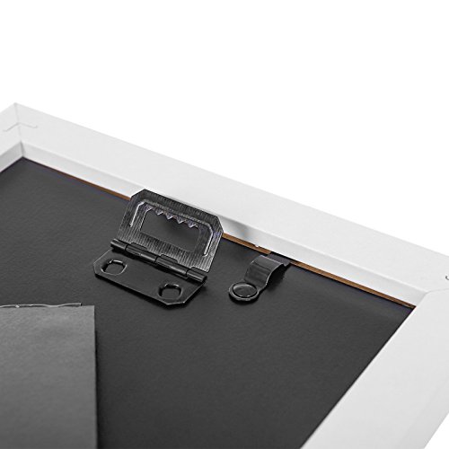 SONGMICS Juego de 5 Marcos de Fotos 10 x 15 cm, Portafotos de Madera, Vidrio Frontal, Regalo, Tablero de MDF Blanco RPF35WT