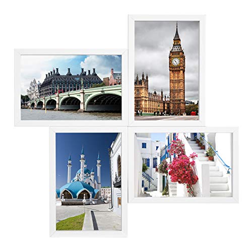 SONGMICS Set de 4 Marcos de Fotos RPF054W01