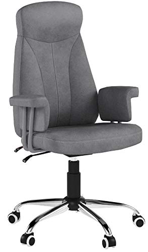 Songmics Sonmics OBG41G-Silla de Oficina giratoria (Altura Regulable, Acolchada), Gris, 756532