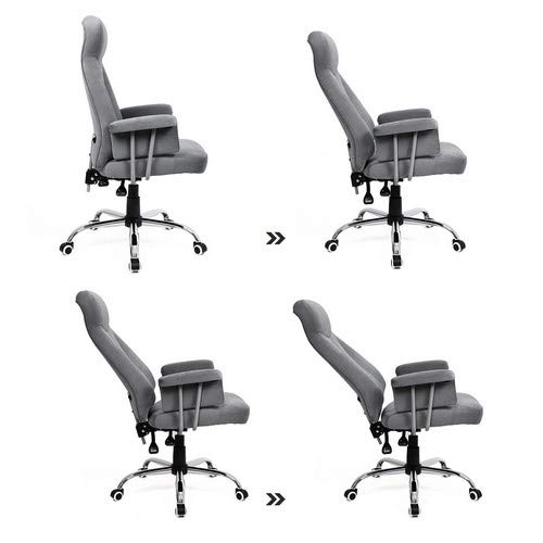 Songmics Sonmics OBG41G-Silla de Oficina giratoria (Altura Regulable, Acolchada), Gris, 756532