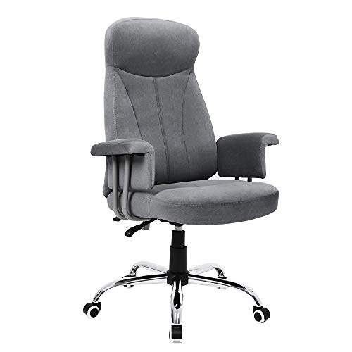 Songmics Sonmics OBG41G-Silla de Oficina giratoria (Altura Regulable, Acolchada), Gris, 756532