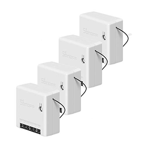 SONOFF MINI 4PCS 10A Interruptor Inalámbrico Wi-Fi Inteligente, Módulo Universal para Bricolaje para Solución de Automatización Domótica,Funciona con Amazon Alexa
