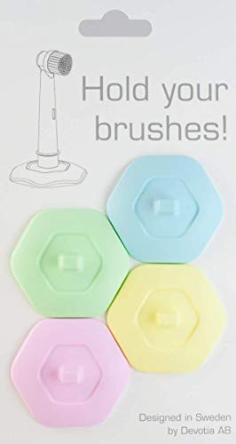 Soporte bHolder para cabezales de cepillos de dientes eléctricos Oral-B, solución higiénica, eficaz ventosa, 4 unidades, fabricado en Suecia