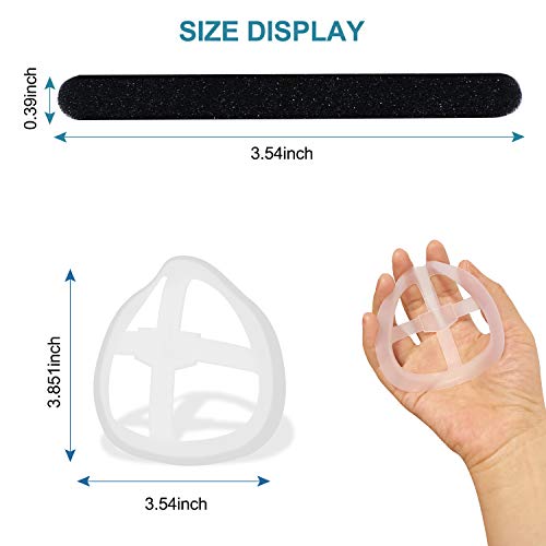 Soporte de máscara 3D de silicona 5 piezas + almohadillas de puente nasal de esponja 50 piezas, para un uso cómodo de la máscara, soporte de máscara de silicona para proteger el lápiz labial