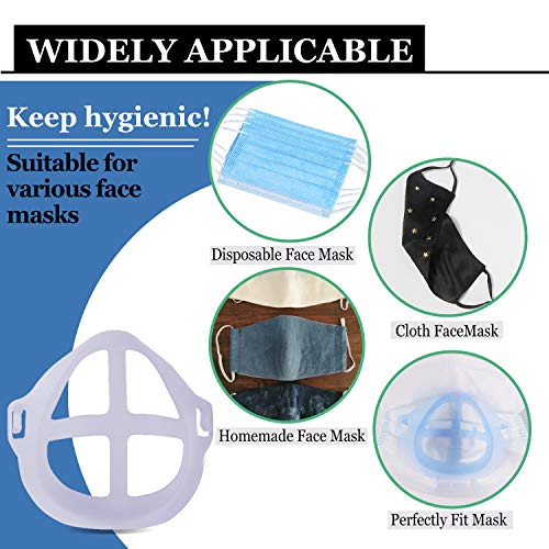 Soporte de máscara 3D[10 PCS]ZABERT Mask Bracket[Reutilizable y lavable][Aumente más espacio para respirar][Adaptado para nariz y boca]Soportes de respiración Marco