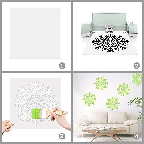 Sopplea 15 PCS 6 mil 12"x 12" Hojas en blanco de la plantilla de Mylar: haga su propia plantilla, utilice máquinas compatibles con Cricut y Silhouette