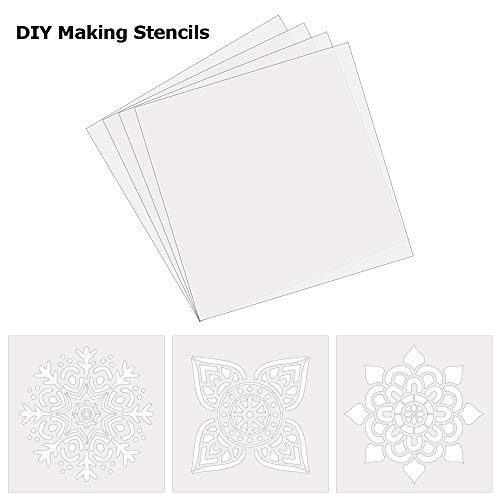 Sopplea 15 PCS 6 mil 12"x 12" Hojas en blanco de la plantilla de Mylar: haga su propia plantilla, utilice máquinas compatibles con Cricut y Silhouette