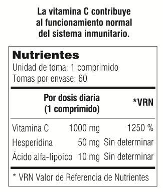 Soria Natural Vit&Min 20 C-VIT 1000mg 60 Comprimidos - Vitamina C - Ascorbato de calcio & Acido Alfa-lipoico [1108 mg]- Complemento Alimenticio