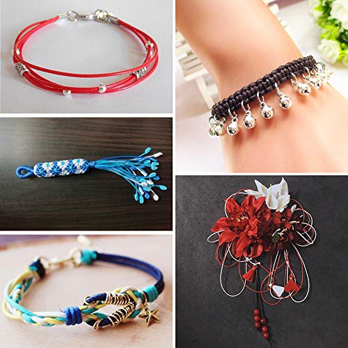 Sosamr - Cordones de algodón encerado, 15 rollos de 1 mm y 10 m, cuerda de hilo encerado para pulseras de joyería, tobillera, cuentas, collares y costura de cuero