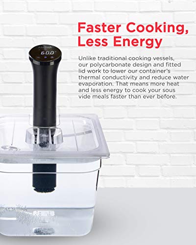 Sous Vide Tools SVT-PS11GN - Recipiente con tapa de corte personalizada, policarbonato, 11,6 litros, transparente