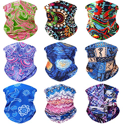 Soxtome 6 PCS Pañuelos Cabeza Elástica Multifunción Bandana Protección Ultravioleta para el Ciclismo Motorista Aire Libre Deporte (Serie 8 (9PCS), talla única)