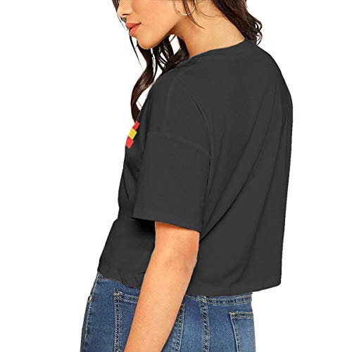 Spain Soccer World Cup Women's T - Shirt,Women's Cropped Top Leaking Navel T-Shirt