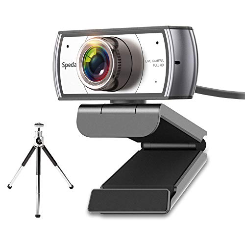 Spedal Webcam con Trípode, Cámara Web de Gran Angular de 120 Grados, Webcam de Transmisión en Vivo HD 1080P para Xbox OBS XSplit Skype, Compatible para Mac OS Windows 10/8/7