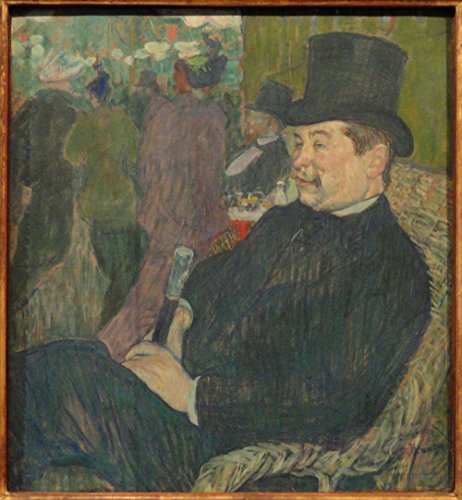 Spiffing Prints Henri Toulouse Lautrec - Monsieur Delaporte in The Jardin de Paris - Medium - Semi Gloss - Brown Frame