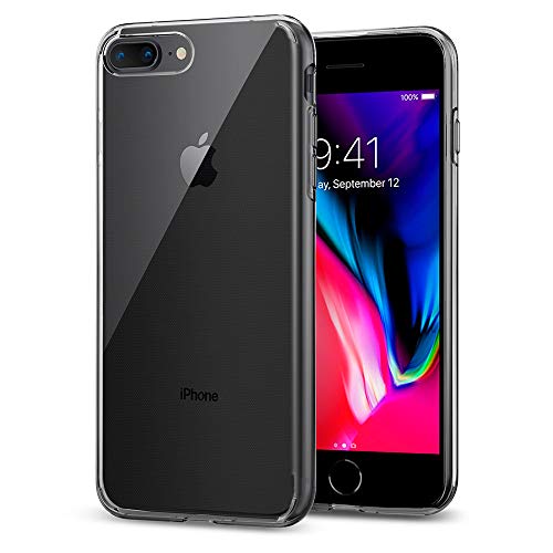 Spigen Funda Liquid Crystal Compatible con Apple iPhone 7 Plus/8 Plus, Protección Delgada de Gel Silicona y claridad Premium de TPU - Transparente