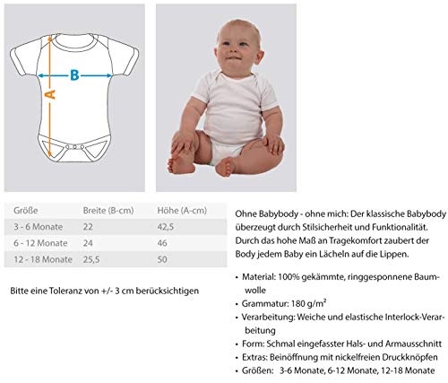 SPIRITSHIRTSHOP I Just Really Like Chinchillas - Arco Iris y Cabeza de China - Body para bebé Azul Pastel 6-12 Meses