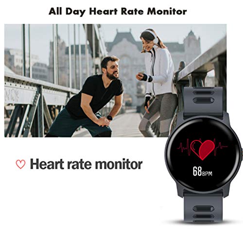 SPORS Pulsera de oxígeno de la presión Arterial de la frecuencia cardíaca de la Pantalla Anti-Acuarela, Pulsera Inteligente del podómetro Deportivo, Reloj de monitoreo del sueño-Darkgray