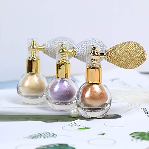 Spray de polvo con purpurina brillante para resaltar el aroma en polvo de maquillaje para cara, pelo corporal, Oro rosa