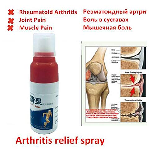 Spray Para El Dolor Muscular, Alivio Para Artritis, Dolor de Espalda, Esguinces, Contracturas y Dolor de Músculos y Articulaciones y rodilla, ortopedia,contiene ingredientes naturales. (2 Pcs)