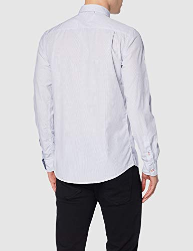 Springfield Frq Poplin Check Camisa Casual, Azul (Gama Azules 12), Large (Tamaño del Fabricante:L) para Hombre