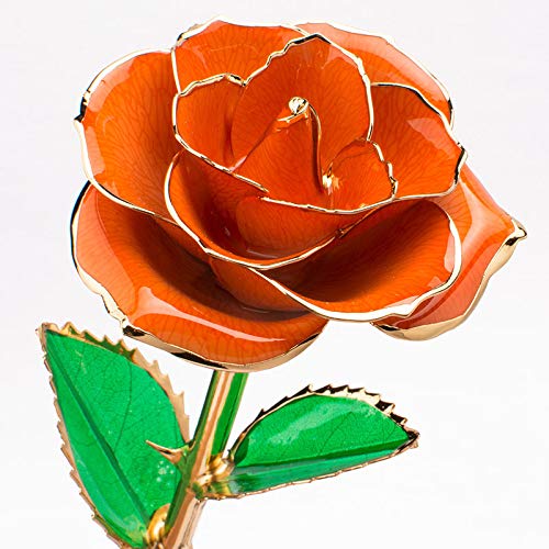 SPXMX Rose 24K Chapado en Oro Rosa Flor de Laca Flor eterna Esposa, Madre, Amante, niña, Vacaciones,
