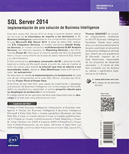 SQL Server 2014. Implementación De Una Solución De Business Intelligence (SQL Server, Analysis Services, Power BI...)