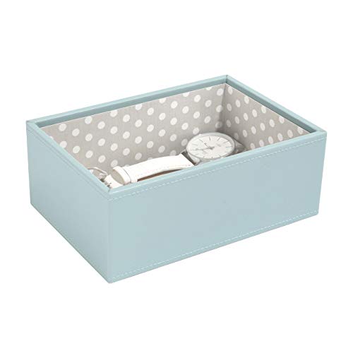 STACKERS - Mini joyero profundo, Duck Egg Blue/Pink Polka, 18 x 12.5 x 7 CM