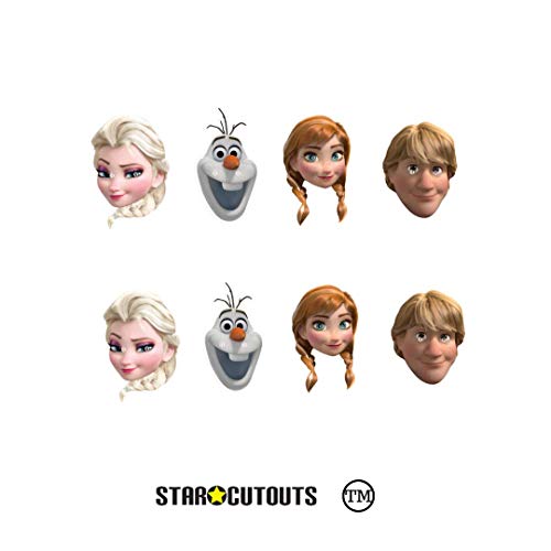 Star Cutouts Ltd SMP381 Disney Party Pack Anna Kristoff Olaf 2 máscaras Elsa Frozen incluye pestañas y elásticos, multicolor