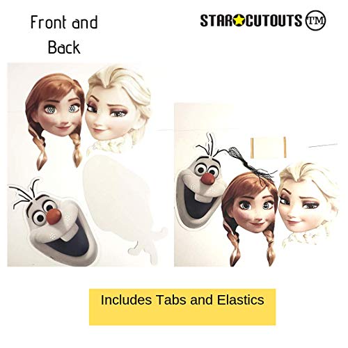 Star Cutouts SMP405 - Máscaras Oficiales de Anna Olaf Elsa (6 Unidades, Fans, Bolsas de Fiesta y Decoraciones de Frozen, Multicolor