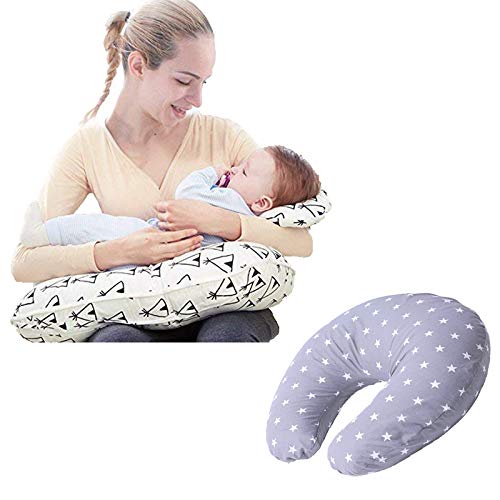 Star Ibaby Cojin de lactancia y embarazo con almohada - Color Stars Gris