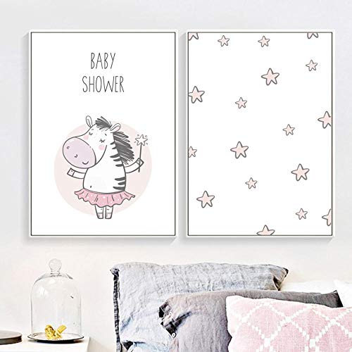 Star Love Quote Wall Art Canvas Painting Nordic Posters and Prints Cartoon Wall Pictures Baby Kids Room Decoración del hogar -40X50cm Sin Marco Conjunto de 3 Piezas Descuento