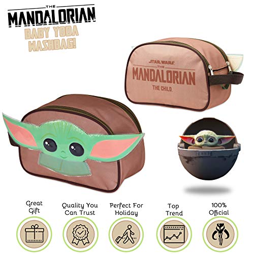 Star Wars Neceser Niño, Bolsa Aseo Niño de Baby Yoda Con Diseño Orejas 3D, Neceser Niño Colegio Viaje, Merchandising Oficial Regalos Para Niños y Chicos Adolescentes
