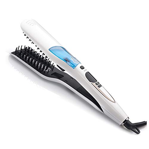 Steam Hair Comb Vapor Flat Iron Hair - Cepillo alisador eléctrico de cerámica con pantalla LED