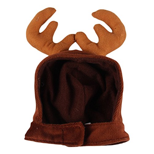 Steellwingsf - Gorro de Navidad para Perro, Cachorro, Gato, Reno, elle, Tallos de Navidad