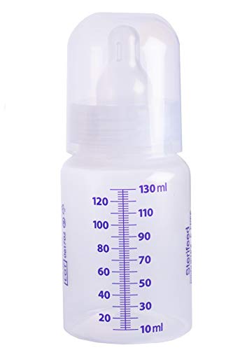 Sterifeed Sterile Baby Bottle with Standard Teat and Cap, Disposable, 130ml (4oz), Pack of 10