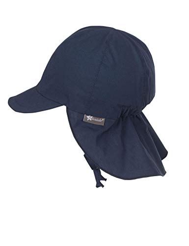 Sterntaler Gorro con visera y protector de cuello con cintas, Edad: 5-6 meses, Tamaño: 43, Azul (Marino)