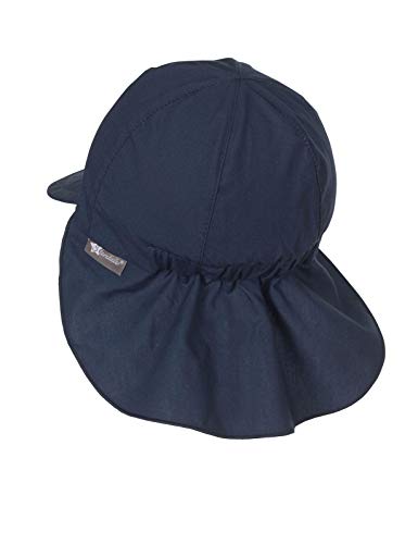 Sterntaler Gorro con visera y protector de cuello con cintas, Edad: 5-6 meses, Tamaño: 43, Azul (Marino)