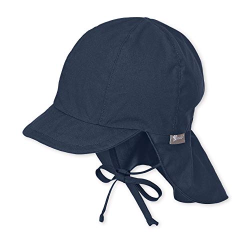 Sterntaler Gorro con visera y protector de cuello con cintas, Edad: 5-6 meses, Tamaño: 43, Azul (Marino)