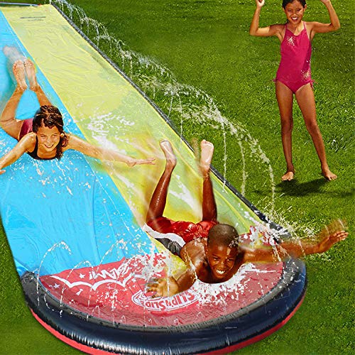 STHfficial Nuevo Tobogán Acuático Inflable De 20 Pies con Piscina De Doble Corredor para Niños Parque De Verano Patio Trasero Jugar Diversión Al Aire Libre Splash Slip N Slide Wave Rider